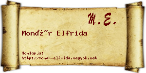 Monár Elfrida névjegykártya